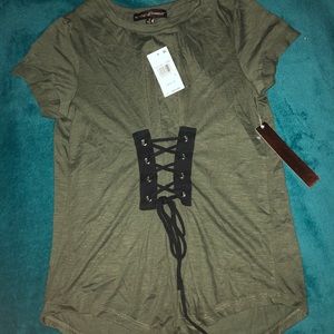 Corset Tee olive green